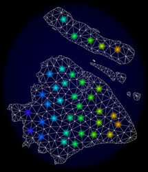 polygonal 2d mesh map of shanghai municipality vector