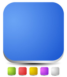 3d rounded squares empty icon button backgrounds vector image