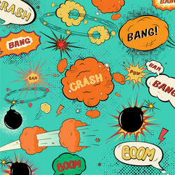 Yellow repeating pattern of comic speech bubbles Vector Image