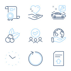 upload file loop and car service icons set vector