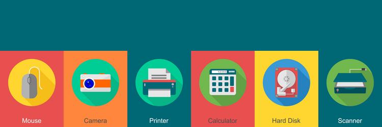 a set of 6 computer and hardware icons as mouse vector image