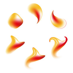 Abstract red-orange blob mesh gradient set vector