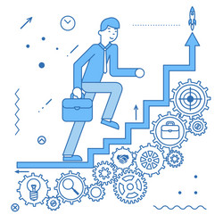 business ladder stairs businessman goes to success vector