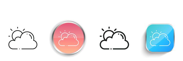 cloudy day icon thin linear regular and button vector image
