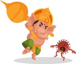 Lord ganesha cartoon character vector