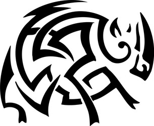 rhino in tribal style Vector Image