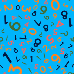 seamless pattern with multicolored numbers vector image