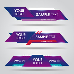 Lower third white and colorful design template vector