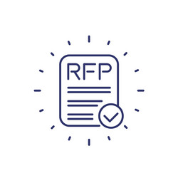 rfp line icon on white vector