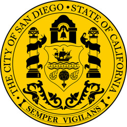 San Diego City Coat of Arms Vector Image