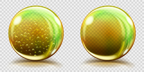 two big yellow glass spheres vector