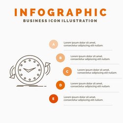 Backup clock clockwise counter time infographics vector