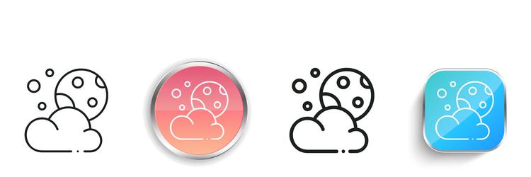 cloudy night icon thin linear regular and button vector image