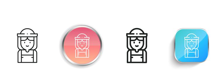 farmer icon thin linear regular and button style vector image