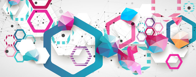 hexagonal geometric array abstract background vector image