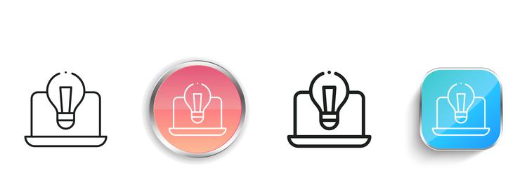 idea icon thin linear regular and button style vector image