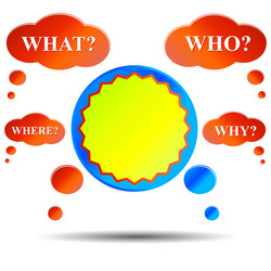 Who what where when why how 5w1h or wh questions Vector Image