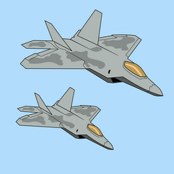 Stealth Jetfighter - Modern Military Aircraft Vector Image