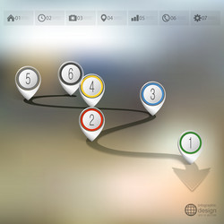 timeline with pointer marks infographic vector