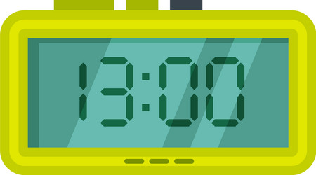 digital alarm clock green electronic time vector