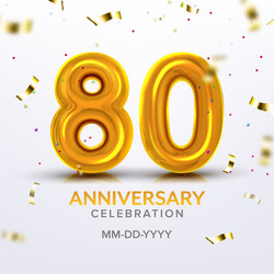 eightieth anniversary celebration number vector