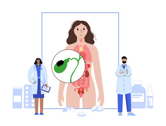 Gallbladder cancer anatomy vector