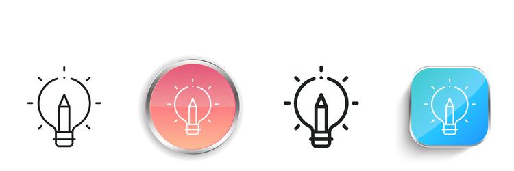 idea icon thin linear regular and button style vector image