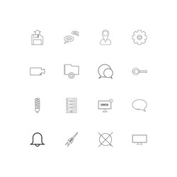 Web linear thin icons set outlined simple vector