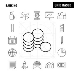banking line icon for web print and mobile uxui vector image