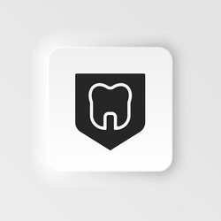 Dental insurance shield tooth icon vector