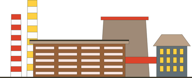 factory building game app icon in flat style vector