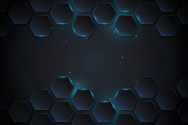 Gradient neon hexagonal background design vector