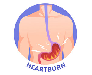 man with heartburn concept vector