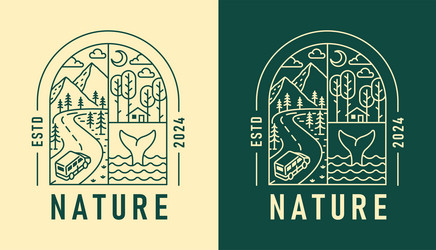 natural view in the form of a window vector image