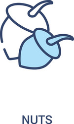 nuts concept 2 colored icon simple line element vector image