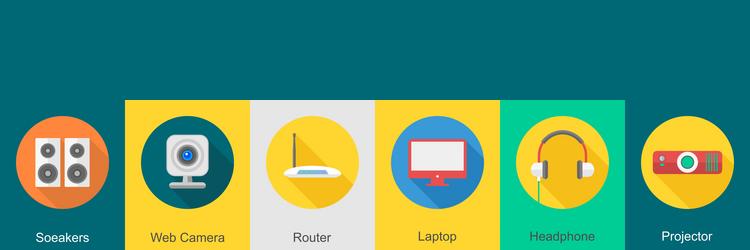 a set of 6 computer and hardware icons vector image