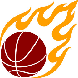 Basketball with Flames Vector Image