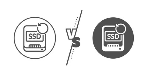 recovery ssd line icon backup data sign restore vector image