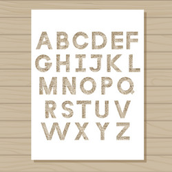 stencil template of alphabet on wooden background Vector Image