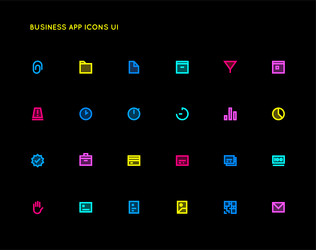 business user interface ui icon set high quality vector