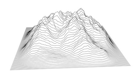 curve lines in shape part mountain range vector image