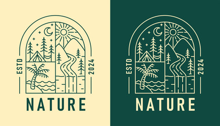 natural view in the form of a window vector image