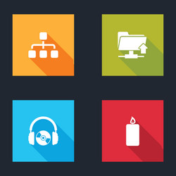 set hierarchy organogram chart ftp folder upload vector image