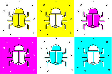 set system bug concept icon isolated on color vector image