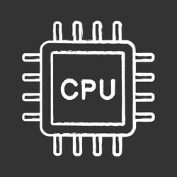 cpu chalk icon vector