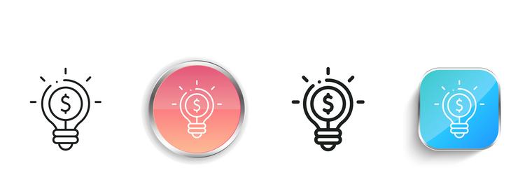 idea icon thin linear regular and button style vector image