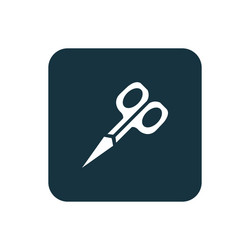 Scissors icon rounded squares button vector