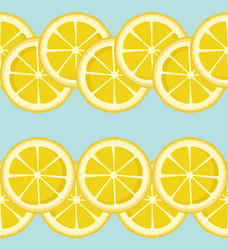 Seamless pattern with round lemon slices vector