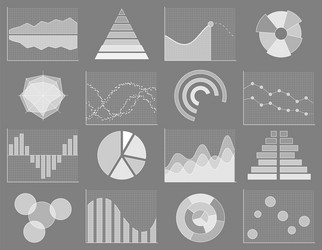 business chart collection set of graphs data vector image