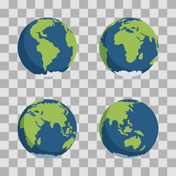 Different views simple earth globe web vector